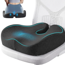 Comphekept Seat Cushions for Office Chairs & Hip Pain Relief, ExtraDense Coccyx Cushion with Sciatica Support, Ergonomic Design for Desk Chair, Car, Wheelchair, AllDay Comfort (Black)