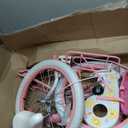 Glerc Maggie Grils Bike, 20 Inch Kids Bicycle for 7-13 Years Old Chlidren, Princess Styles Kids Bikes with Rack & Basket & Kickstand, Pink & White