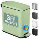 iTouchless 3 Gallon Slim Wastebasket for Bathroom with Lid and Odor Filter