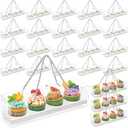 Coloch 24 Pack Clear Cupcake Box with Handle, 12 x 3 x 3 In 4 Count Plastic Cupcake Container with 4 Count Baked Dessert Box, for Cupcake, Dessert, Muffins, Party, Mother's Day, Wedding