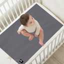 Grounding Crib Sheets, Grounding Bed Sheets 27x52 Inch with Grounding Cord for Sleep Wellness, Grey (Gray)