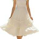 Sunny Spirit Girls Summer Dress for Tween Girl Teen Kids Sundress Maxi Boho Smocked Flowy 2-Way Layered Skirt 5-14 Years
