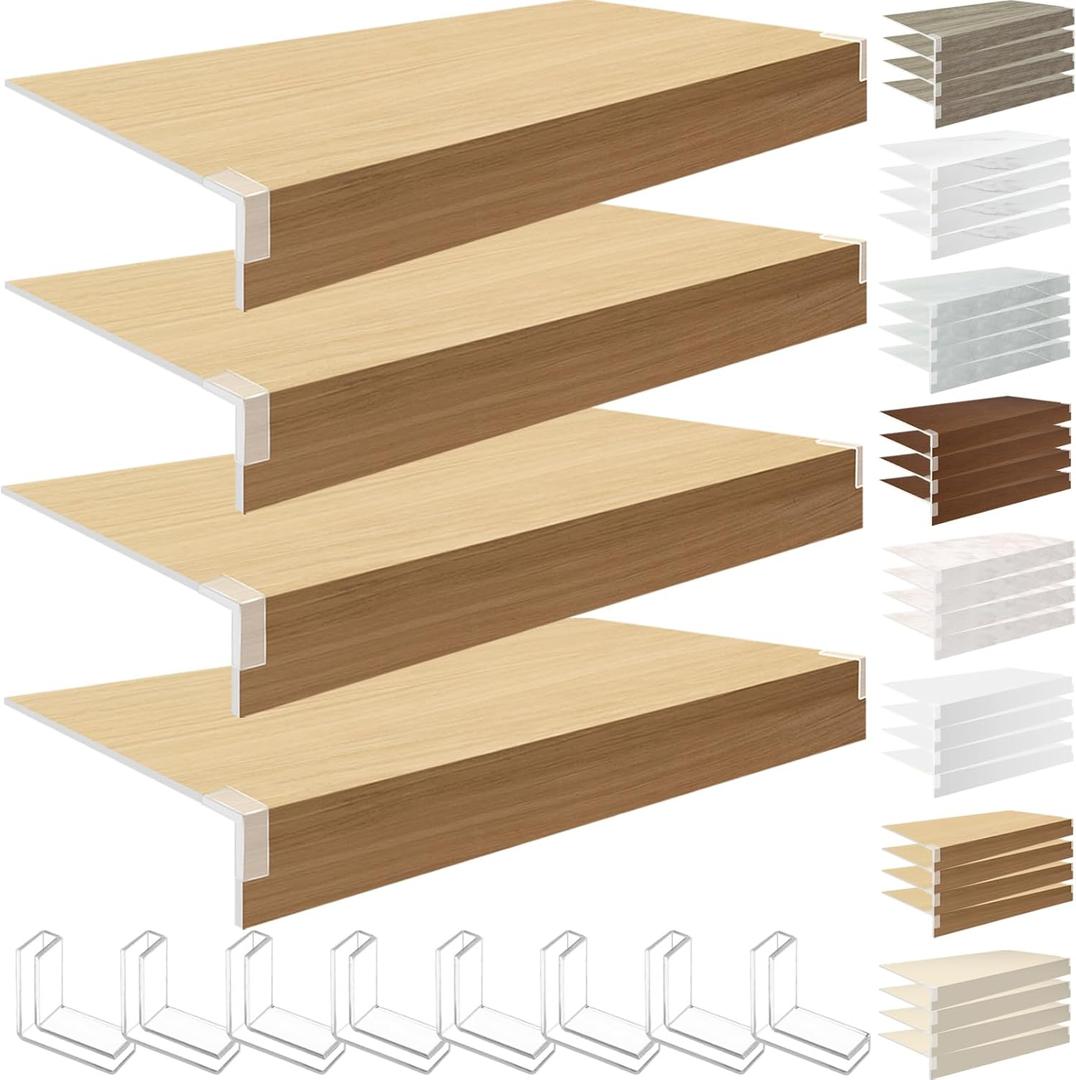 Wire Shelf Cover 4 Pcs, 12x38,, Laundry Shelves, Durable Removable Closet Decoration (Not Wood) Shelf Liners for Ofiice Home Kitchen, Log Color Wire Shelf Cover 4 Pcs, 12x38,, Laundry Shelves, Durable Removable Closet Decoration (Not Wood) Shelf Liners for Ofiice Home Kitchen, Log Color