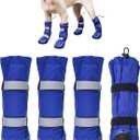 Hipaw Waterproof Dog Boots for Winter Snow Rain,Non-Slip Dog Shoes for Medium to Large Dogs,Extended Cuff Paw Protectors for Outdoor Walking Hiking (XS (Insole wide 1.9") for 24~29lb)