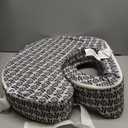 My Brest Friend Original Nursing Pillow Enhanced Ergonomics Essential Breastfeeding Pillow Support For Mom & Baby W/ Convenient Side Pocket, Double Straps & slipcover, Midnight Poppy