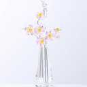 Pink Cherry Blossom Crystal Flowers with Stems - Glass Flowers with Vases Japanese Cherry Gifts Decor for Wife Girlfriend Women - Crystal Collectible Home Table Decor for Valentines Wedding Gifts