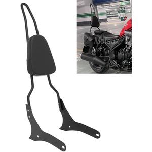 Passenger Sissy Bar Tall Rear Backrest Fit for Honda Rebel 500 300 CMX500 CMX300 2017-2025, Black