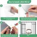 9.4‘’ Bird Mirror for Cage, Coolrunner Bird Parrot Mirror with Rope for Cockatiel Conures, Lovebirds, Parrot, Canaries, and Budgies