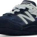 New Balance Kids' 990 V6 Lace-up Sneaker (5 X-Wide Toddler, Navy/Silver)