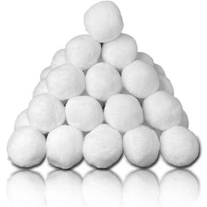 Supoice 50 Pack Snow Balls for Kids 3 Inch Large Snow Fight Balls Christmas & Winter Holiday Realistic Fake Snow Toys for Indoor, Outdoor Snow Fight, Toss Game