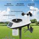 WiFi Weather Station Wireless Indoor Outdoor, Thermometer with Rain Gauge and Wind Speed/Direction, Large Display for Weather Forecast, Temperature, Humidity, Clock, Alarm, UV, Air Pressure, Black