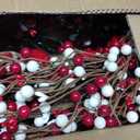 24 Inch Valentines Day Red and White Berries Wreath for Front Door, Heart Shape Shiny Berries Wreath for Home Decor, Wedding Red and White Wreaths for Indoor and Outdoor