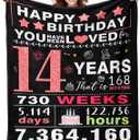 14 Year Old Girl Birthday Gifts - Gifts for 14 Year Old Girl - 14th Birthday Decorations for Girls - Fourteen YR Bday Gift for Girls Daughter Granddaughter Niece Sister Ideas Blanket 50"x60."