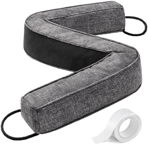 Comfyanno 5F” Weighted Under Door Draft Stopper, Fits Front, Bedroom, Interior Door, Easy to Install, Block Cold Air Draft from Bottom Door, ” - Linen Gray