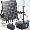 Antfraer 25W Solar Pond Pump with Filter Box, Outdoor Solar Pond Filter Fountain Kit for Garden Pond Waterfall, Includes Adjustable Nozzles, Tubing & Filtration Media