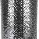 Small Trash Can with Lid Soft Close by Home Basics, Foot Pedal Round Bathroom Garbage Can with Hammered Stainless Steel Finish and Removable Inner Wastebasket
