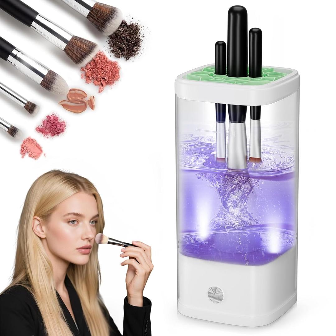 Electric Makeup Brush Cleaner -7000 RPM Plug-In Automatic Brush & Sponge Cleaning Machine with Fast Dry Function - IP65 Waterproof Makeup Brush Cleaner