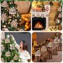 Soaoo 36 Pcs 7.87" Christmas Gingerbread House Ornament Outdoor Gingerbread House Double Sided Christmas Hanging Decoration Plastic Crafts Ornaments for Xmas Holiday Office Home Yard Porch