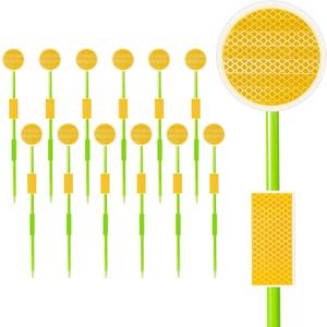 12Pcs Driveway Markers Reflectors,Professional Reflective Markers for Snow Plowing, 50.5Inch Fiberglass Pole Double Sided Reflectors (12Pack)