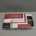 4 Pcs Red Geometric Shower Curtain Sets with Rugs Red Bathroom Sets with Shower Curtain and Rugs Modern Bathroom Curtains Shower Set with Toilet Lid Cover for Bathroom Decor Accessories