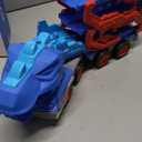 10 in 1 Dinosaur Truck Toys for Kids Toddlers Boys 3-5 4-8, Dino Carrier Truck with Foldable Track, Spray, Light & Sounds and 9 Dino Cars, Birthday Gifts for Kids Boys Girls 3 4 5 6 7 8 Year Old