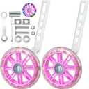 Training Wheels for12/14/16/18/20 Inch BicycleFlash Mute Wheel (Beautiful Bright Pink)