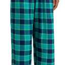 Alimens & Gentle Men' Heavyweight Flannel Plaid Pajama Pants 100% Cotton Sleep Lounge Pant (Large, Green Navy)
