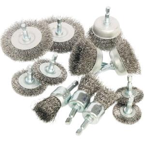12 Pack Carbon Steel Wire Wheel, Cup, Pen Brush Set with 1/4-Inch Hex Shank for Rust Removal, Corrosion and Scrub Surfaces