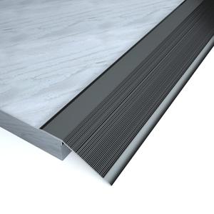 NeatiEase Threshold Ramps for Doorways, 48" Metal Floor Transition Strip Replacement, Aluminum Floor Reducer Molding for Carpet/Entry Door/Tile/Threshold/Wheelchair (Black)