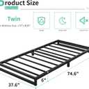 Lutown-Teen 6 Inch Twin Size Bed Frames Heavy Duty Metal Twin Platform Bed Frame No Box Spring Needed, Noise Free, Easy Assembly, Black