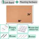 Mr. Pen- Cork Notice Board, 36 X 24 Inches, Cork Bulletin Board for Walls, Pin Boards, Framed Corkboard, Decorative Hanging Pin Boards, Perfect for Office & Home Decor