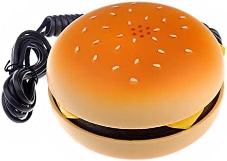 Novelty Hamburger Shape Desktop Landline Telephone | Fun Retro Decor & Dummy Prop Phone for Home, Office, Movie Themed Party and Collectors Gift