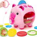 Piggy Bank for Kids, Toddler Toys for 1 Year Old Girl, Musical Number Counting & Color Learning Coin Bank, Baby 691218 Months Interactive Toys, Christmas Birthday Gifts for Kids Girls Boys Age 13