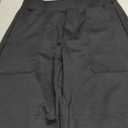 Womens Baggy Wide Leg Pants Barrel Leg Sweatpants Casual Elastic Waisted Stretch Travel Pants with Pockets (Large, Black)