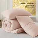 Bedsure Queen Comforter Set, Light Pink Soft Prewashed Bedding for All Seasons, 3 Pieces GentleSoft Bed Set, 1 Lightweight Comforter (90"x90") and 2 Pillowcases (20"x26")