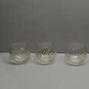 Lucidce 3 Pack Round Ripple Glass Globes for Light Fixtures Replacement, Clear Amber Glass Shade for Farmhouse Pendant Light Chandelier Wall Sconce, 15/8 Inch Fitter