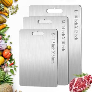 Titanium Cutting Board, 100% Pure Titanium Cutting Boards for Kitchen, Double Sided Food-Grade, Dishwasher Safe Chopping Board for Cutting Meat Vegetable Fruit (18"L x 12"W)