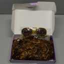 Disco Wig 5Pcs Set (Wig+ Glasses+ Necklace+ Mustache+ Wig Cap) 70'S Costumes Wig Afro Wig Men Short Curly Natural Fluffy Synthetic hair Wig for Halloween Disco Party (Blonde Mixed Brown)