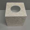 5.8 Capiz Tissue Box Cover, Square Decorative Tissue Holder with Bottom Slider, Handmade Bathroom Accessories, Elegant White Cube for Vanity, Bedroom, Office & Coastal Dcor (Natural)