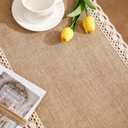 Burlap Table Runner Natural Jute Braided Table Runner 13''x 120'' Long Farmhouse Table Runners with Beige Lace for Spring Summer Parties BBQ's Holidays Rustic Vintage Dining Table Runner