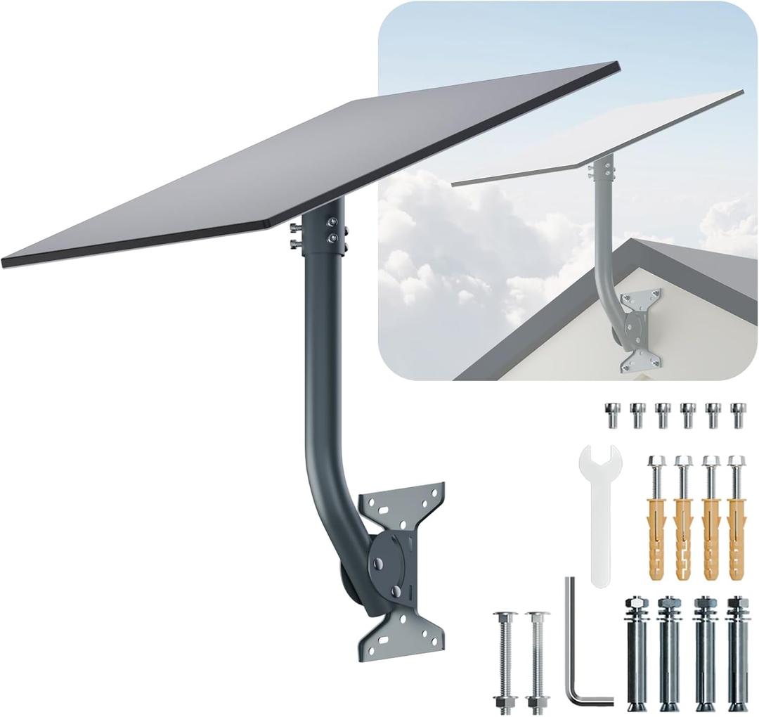 for Starlink Gen 3 Roof Mount, Metal Alloy Starlink Standard V3/4/4X Mounting Kit with Starlink Gen 3 Pipe Adapter, Angle Adjustable (Curved)