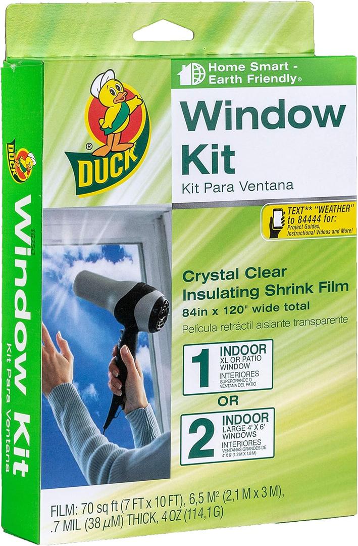 Duck 286218 Extra Large Patio Door Shrink Film Window insulation kit, 1, Crystal Clear