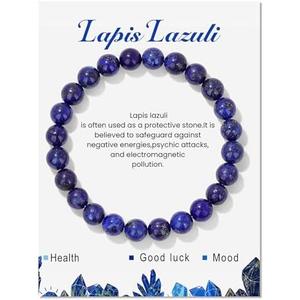 8mm Healing Crystal Bracelet for Women Handmade Natural Stone Bracelets Semi-Precious Gemstone Bracelets Stretch Crystal Beaded Bracelets Healing Gifts for Women