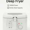 KEINVE Electric Deep Fryer with Basket, 2.5L Oil Fryer with Non-Stick Inner, Viewing Window, 1600Watt Fast Heating, White