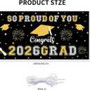 6 x Graduation Decorations 2026 Black Gold Graduation Banner 66.1" x 33.8" Graduation Backdrop Congrats Grad Banner for Outdoor Indoor High School College Class of 2026 Graduation Party Decorations Supplies