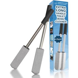 2 Pack Pumice Stone for Toilet Cleaning,16.14In Extra Long Handle Toilet Pumice Stone Toilet Bowl Cleaner Brush Toilet Scrubber for Toilets Bathtubs Grills Sinks