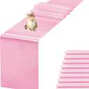 JEVIX 10 Pack Satin Table Runner 12 X 108 Inch Silk Table Runner for Party,Wedding, Birthday, Banquets,Decoration(Pink)