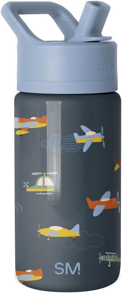Simple Modern Kids Water Bottle with Straw Lid | 14oz Insulated Stainless Steel Kids Tumbler & Spill Proof Toddler Cup for School, Girls, Boys | Summit | Wheels Up
