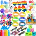JOYIN 60 Pcs Party Favors for Kids, Popular Fidget Toys Pack, Goodie Bags Fillers for Kids Birthday Party, Prizes in Bulk for School, Pinata Stuffers, Classroom Prizes, Treasure Box Toys
