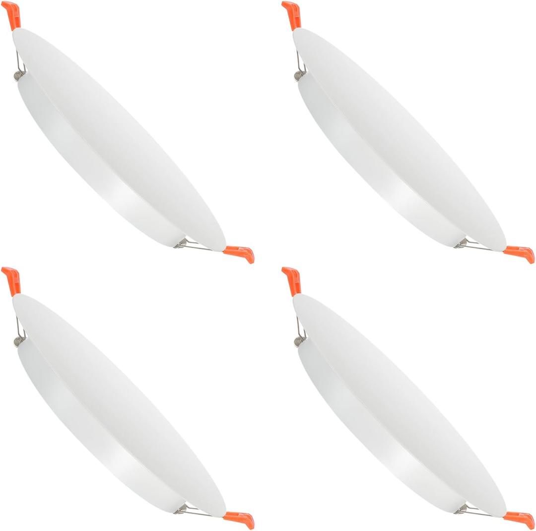 PATIKIL 205mm / 8.1" Diameter Metal Ceiling Hole Cover Plate, 2 Pcs Downlight Hole Trim Wall Mount Decorative Cap Access Panel for 6.3-7.9inch Round Ceiling and Wall Openings, Matte White